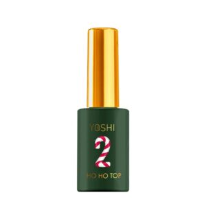 YOSHI HoHoTop No2 10 ml – zimowy top UV/LED z brokatem i gwiazdkami