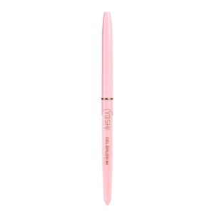 YOSHI GEL BRUSH #4 – pędzelek żelowy 4 mm z włosiem NYLON, różowy, ze skuwką