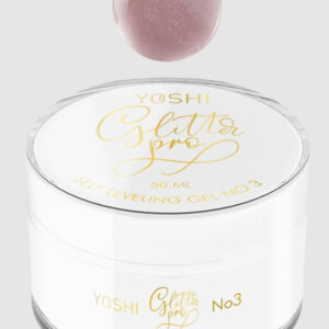 YOSHI Glitter PRO No3 – Żel budujący 50 ml – Beż ze złotym blaskiem TPO-FREE