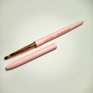 YOSHI GEL BRUSH #4 – pędzelek żelowy 4 mm z włosiem NYLON, różowy, ze skuwką — zdjęcie 3