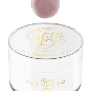 YOSHI Glitter PRO No 3 – żel budujący do paznokci 15ml, beż ze złotym blaskiem TPO-FREE
