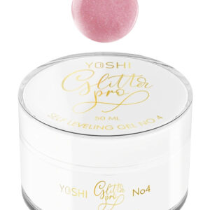 YOSHI Glitter PRO No4 – żel budujący 50 ml różowy nude shimmer TPO-FREE