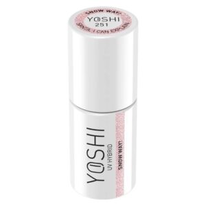 Yoshi Lakier Hybrydowy 251 Snow Way! 6 ml – pudrowy róż z drobiną — zdjęcie 3