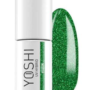 YOSHI Lakier Hybrydowy 416 Vixen – Zielony z Drobinkami 6 ml TPO-FREE
