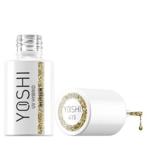 YOSHI Lakier Hybrydowy Blitzen 415 – Złoty Glitter 6 ml TPO-FREE — zdjęcie 3