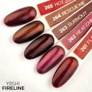 YOSHI Lakier hybrydowy Cat Eye FIRELINE 262 Heat Check -malinowy odcień — zdjęcie 5