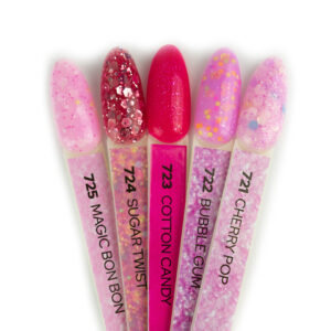 YOSHI Lakier Hybrydowy Cotton Candy 723 – Róż z Drobinkami 6 ml TPO-FREE — zdjęcie 2