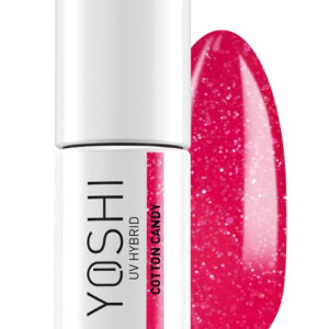 YOSHI Lakier Hybrydowy Cotton Candy 723 – Róż z Drobinkami 6 ml TPO-FREE