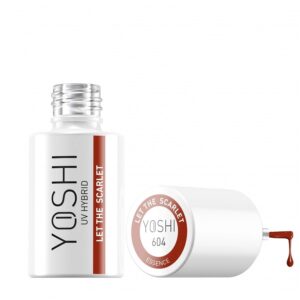 YOSHI Let the Scarlet 604 – lakier hybrydowy 6 ml, czerwień z nutą fuksji TPO-FREE — zdjęcie 2
