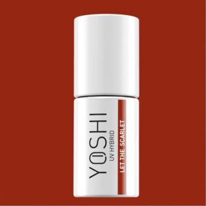 YOSHI Let the Scarlet 604 – lakier hybrydowy 6 ml, czerwień z nutą fuksji TPO-FREE — zdjęcie 3