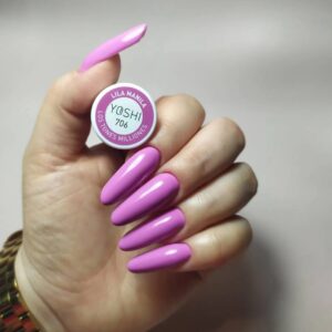 YOSHI Lila Manila 706 – lakier hybrydowy 6 ml, pastelowa lilia kryjąca TPO-FREE — zdjęcie 4
