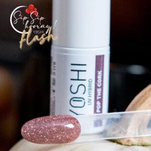 YOSHI Lakier Hybrydowy UV LED Pop the Cork 141- 6 ml – Beżowy z Efektem Flash TPO-FREE — zdjęcie 6