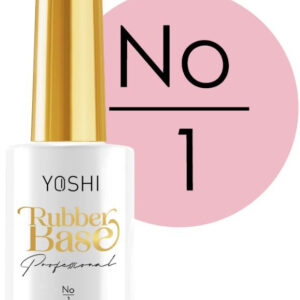 YOSHI Rubber Base No 1 – baza kauczukowa do paznokci 10ml, mleczny róż TPO-FREE