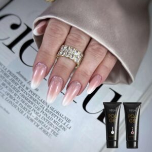 YOSHI PoliGel Warm Beige 30 ml – wytrzymały akrylożel HEMA-FREE do przedłużania i wzmacniania paznokci — zdjęcie 5