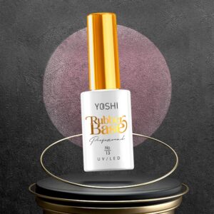 YOSHI Rubber Base No 13 10 ml – mlecznoróżowa kauczukowa baza hybrydowa do cienkich paznokci — zdjęcie 2