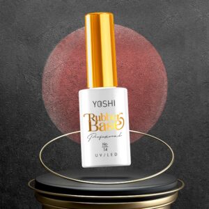 YOSHI Rubber Base No 14 10 ml – kauczukowa baza brzoskwiniowo-koralowa z drobinkami, trwałość 4 tyg. — zdjęcie 2