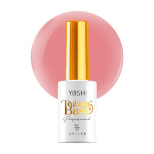 YOSHI Rubber Base No 15 10 ml – malinowo-różowa kauczukowa baza hybrydowa do cienkich i elastycznych paznokci