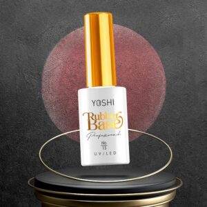 YOSHI Rubber Base No 15 10 ml – malinowo-różowa kauczukowa baza hybrydowa do cienkich i elastycznych paznokci — zdjęcie 2