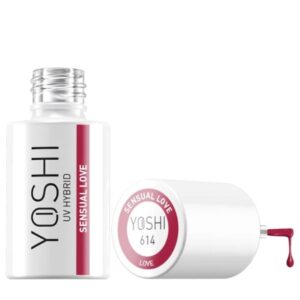 YOSHI Sensual Love 614 – lakier hybrydowy 6 ml, zmysłowy róż z drobinkami TPO-FREE — zdjęcie 6