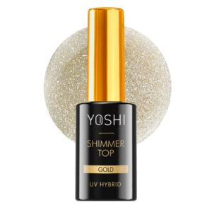 YOSHI Shimmer Top Gold Top Hybrydowy ze Złotymi Drobinkami 10 ml
