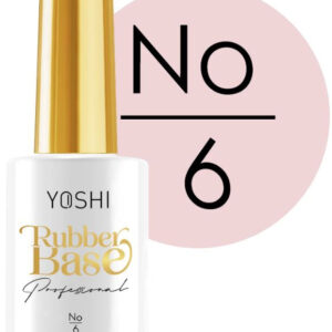 YOSHI Rubber Base No 6 – baza kauczukowa do paznokci 10ml, pastelowy róż TPO-FREE