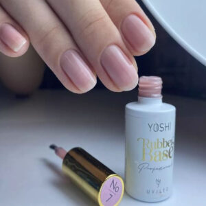 YOSHI Rubber Base No 7 – baza kauczukowa 10 ml, róż-beż 60 % krycia TPO-FREE — zdjęcie 2