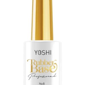 YOSHI Rubber Base No 8 Glitter – baza kauczukowa 10 ml, transparentna TPO-FREE — zdjęcie 1