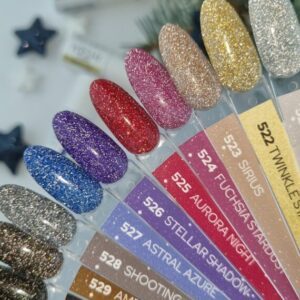 YOSHI Twinkle Star 522 6 ml – złoty lakier hybrydowy z kolekcji Touch the Galaxy TPO-FREE — zdjęcie 3
