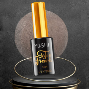 YOSHI Top French No4 10 ml – neutral-różowy półtransparentny top hybrydowy no-wipe do perfekcyjnego french manicure TPO-FREE — zdjęcie 2