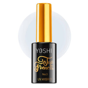 YOSHI Top French No 3 – brzoskwiniowy top hybrydowy 10ml “no-wipe” do klasycznego french manicure TPO-FREE