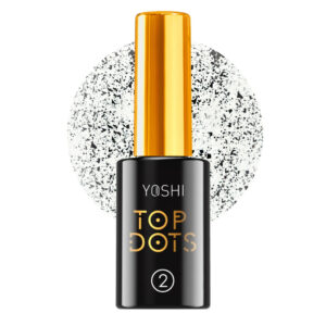 Yoshi UV Hybrid Top Dots No2 10 ml – Matowy Top Hybrydowy z Czarne Drobinki TPO-FREE