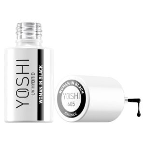 YOSHI Woman In Black 605 – lakier hybrydowy 6 ml, głęboka czerń UV/LED TPO-FREE — zdjęcie 1