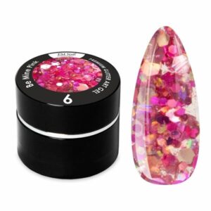 Żel do zdobień EM Nail Premium Glitter Art Gel Be Mine Pink 6