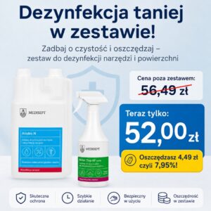 Zestaw do Dezynfekcji Narzędzi i Powierzchni ALODES N + Velox Spray 1L